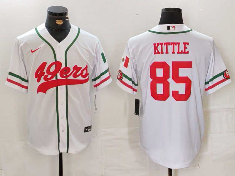 Men San Francisco 49ers 85 Kittle White Joint Name 2024 Nike Limited NFL Jersey style 1